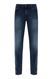 Синие джинсы с потертостями Hugo Boss