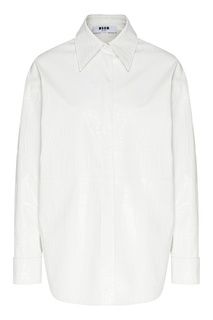 Белая блузка из фактурной ткани Msgm