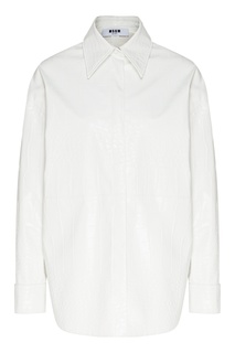 Белая блузка из фактурной ткани Msgm