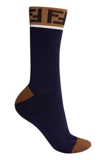 Синие носки с монограммами Fendi