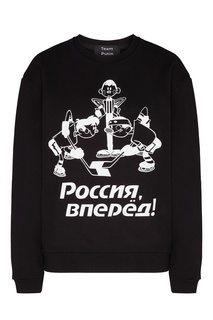 Черный свитшот с принтом «Хоккей» Team Putin