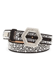 Ремень из замши с кристаллами Philipp Plein