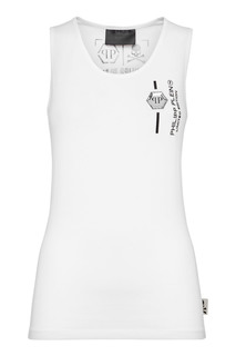 Белый топ без рукавов Philipp Plein