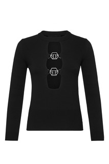 Джемпер с прорезями и монограммами Philipp Plein
