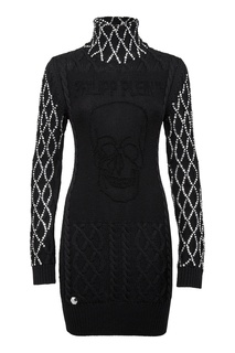 Вязаное платье черного цвета Philipp Plein