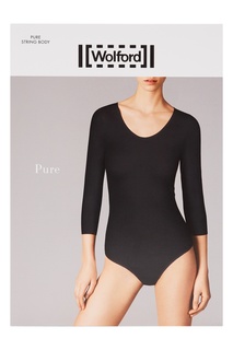 Черное боди с укороченными рукавами Wolford
