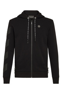 Худи на молнии черного цвета Philipp Plein