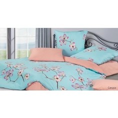 Комплект постельного белья Ecotex 1,5 сп, сатин, Гармоника Сакура (4650074957982)