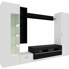 Стенка Атлант Loft-20 белая Аляска U8681 PE черный U190 PE Atlant