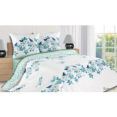 Комплект постельного белья Ecotex Евро с резинкой, поплин, Есения (4680017865173)