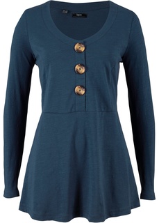 Футболка с линией пуговиц, хлопок Bonprix