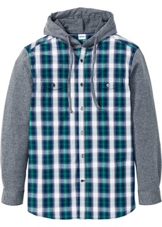 Блузка Regular Fit с длинным рукавом и трикотажными рукавами Bonprix