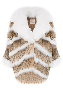 Шуба из меха рыси с отделкой мехом песца Erton