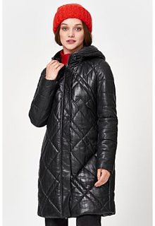 Утепленное кожаное пальто La Reine Blanche