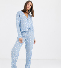 Комбинируемые брюки из 100% модала со звездным принтом ASOS DESIGN Tall