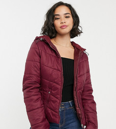 Бордовый легкий пуховик Bershka