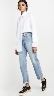 Area Crystal Trim Cargo Pocket Sleeve Shirt
