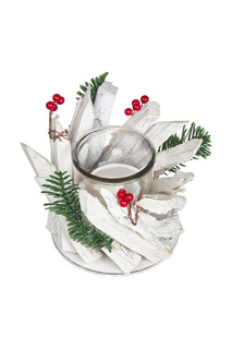 Подсвечник "Кантри белый" DUE ESSE CHRISTMAS