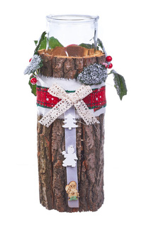 Подсвечник "Свеча на пеньке" DUE ESSE CHRISTMAS
