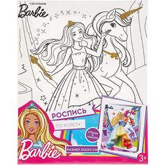 Холст для росписи MultiArt Barbie с глиттером и стразами