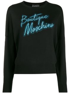 Boutique Moschino свитер с вышитым логотипом