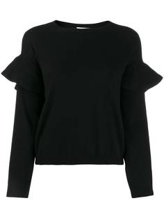 Red Valentino джемпер с круглым вырезом и оборками на рукавах
