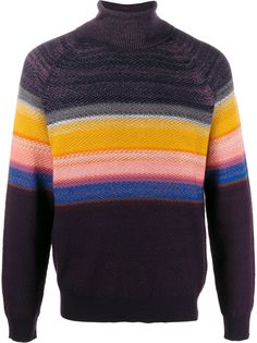Missoni полосатый джемпер с высоким воротником