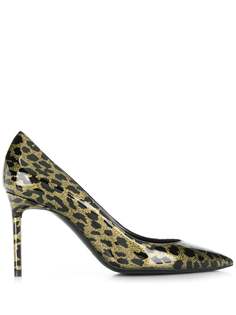 Saint Laurent туфли-лодочки с леопардовым принтом и блестками