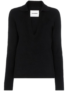 Jil Sander трикотажный джемпер с V-образным вырезом