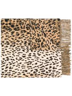 Valentino кашемировый шарф с леопардовым принтом