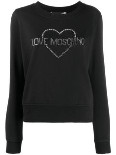 Love Moschino джемпер с логотипом и кристаллами