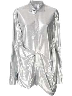 Rick Owens юбка со сборками и эффектом металлик