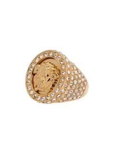 Versace кольцо-печатка с кристаллами