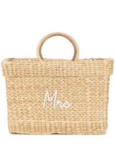 Poolside плетеная сумка-тоут с вышивкой