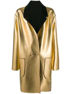 Pinko contrast single-breasted coat