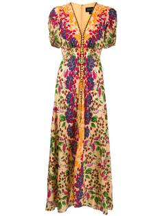 Saloni платье с V-образным вырезом и цветочным принтом