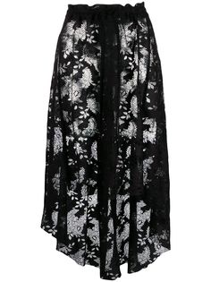 Ann Demeulemeester asymmetric lace-detail skirt