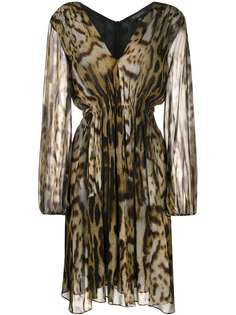 Antonelli leopard print fitted midi dress