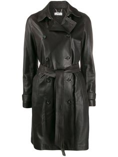 Desa Collection belted leather coat