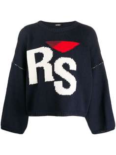 Raf Simons cropped knitted logo jumper