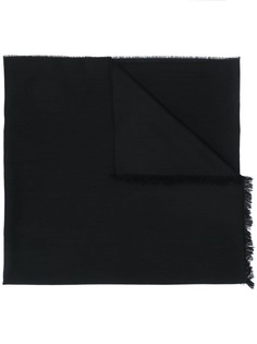 Z Zegna logo embroidered frayed scarf