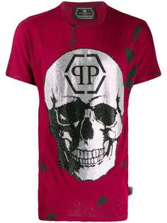 Philipp Plein футболка с декором Skull