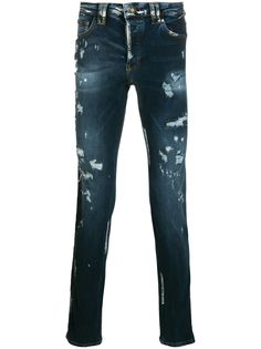 Philipp Plein джинсы кроя слим с эффектом потертости