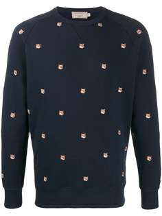 Maison Kitsuné all-over fox-embroidered sweatshirt