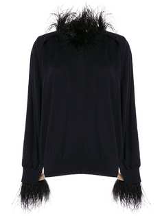 Toga oversized feather trimmed sweater