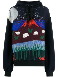 Henrik Vibskov embroidered volcano hoodie