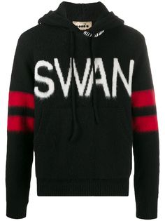 Diadora Swan stitch-detail hoodie
