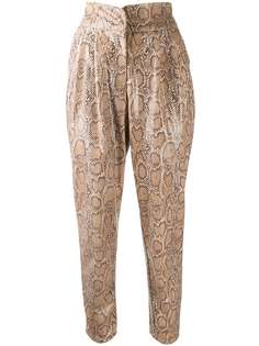 Laneus snakeskin-effect cropped trousers