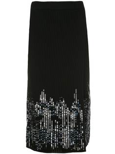 Jonathan Simkhai sequin-embellished ribbed skirt
