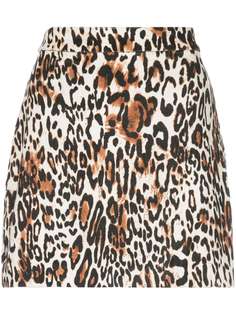 Milly leopard mini skirt